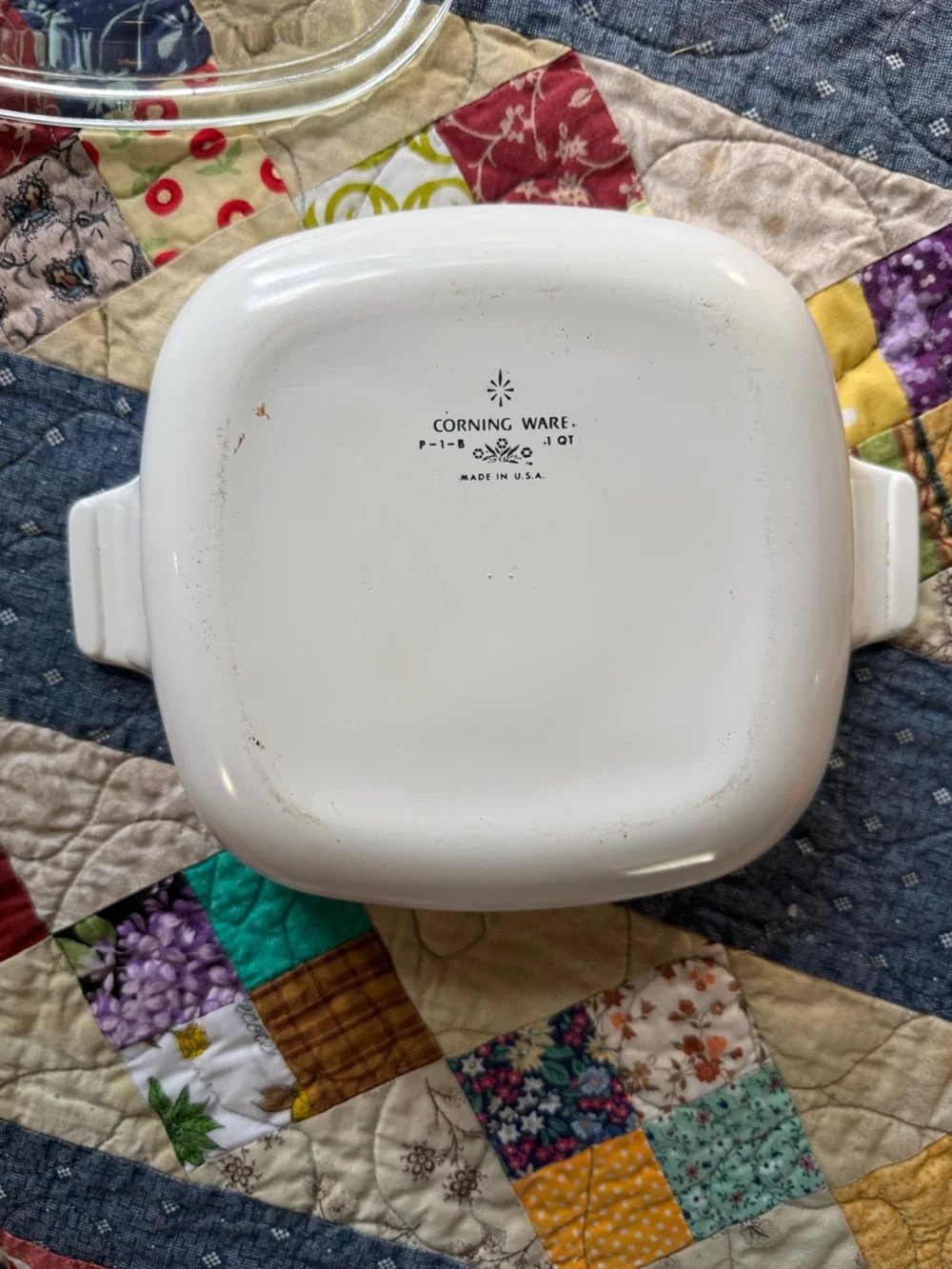 Vintage Corning Ware Blue Floral P-1-B 1 Qt Casserole Dish w Glass Lid USA